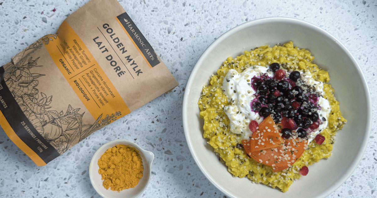 High-Protein Golden Mylk Oatmeal - Harmonic Arts