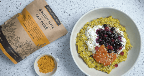 High-Protein Golden Mylk Oatmeal - Harmonic Arts
