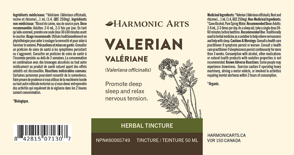 Valerian Root Tincture - Harmonic Arts